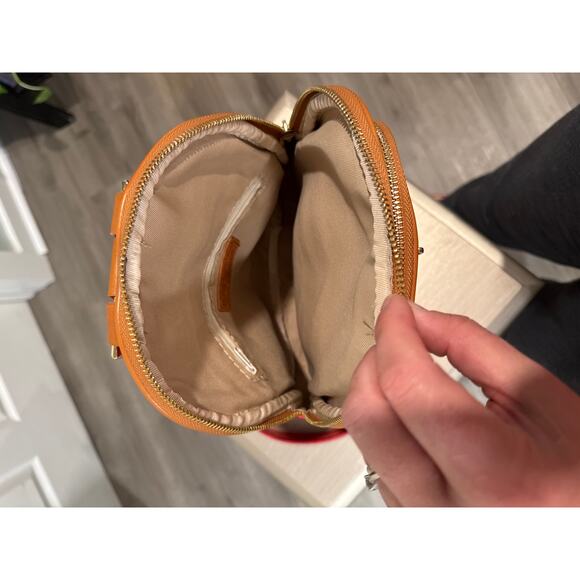 Valentina Red & Gold Leather Backpack Purse - Picture 6 of 12